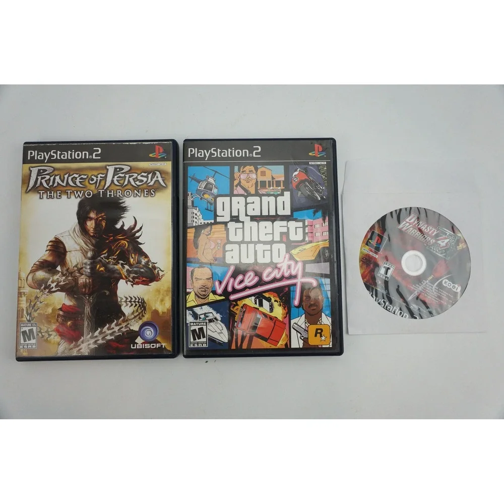 Sony PlayStation 2 Game Lot GTA Vice City Prince of Persia Dynasty Warriors 4